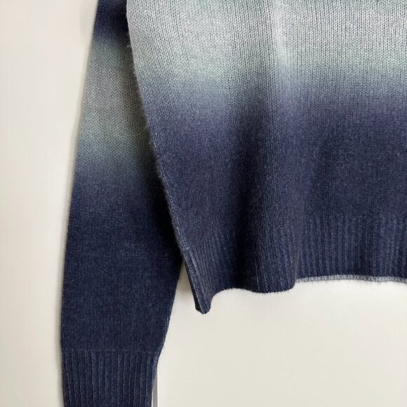 360 Cashmere V-Neck Blue Ombre Cashmere Sweater in S - Picture 7 of 9